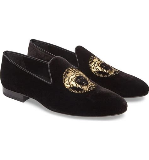 versace mens loafers replica|Versace medusa velvet loafers.